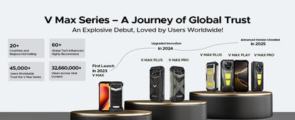 DOOGEE V Max LR 5G Rugged Phone Laser Rangefinder Dual Camping Lights 16GB 512GB ROM 6.78'' Display 20500mAh Battery Smartphone