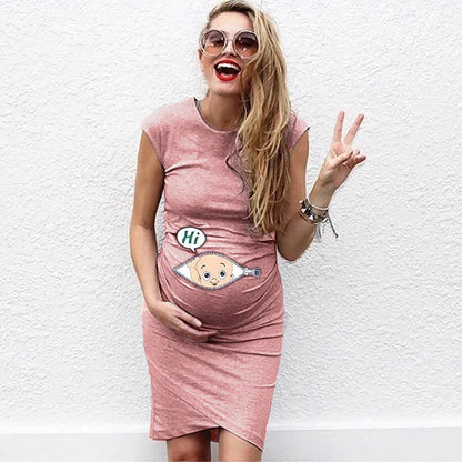 Cute Maternity Dress Loose Casual Dress Women Maternity Clothes Plus Size Pregnant Woman Maternity Dress