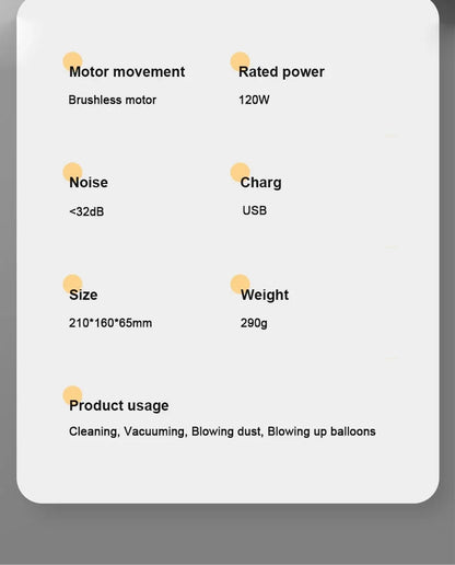 EAFC 12000PA Car Wireless Vacuum Cleaner Strong Suction Handheld Wet Dry Auto Vacuum Home & Car Dual Use Mini Home Appliance
