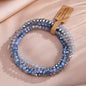 ZAKOL 4 Pieces Set Faceted Glass Beads Stretch Bracelet AB Effected Glass Beads Elastic Beaded Handmade Bracelet Jewelry