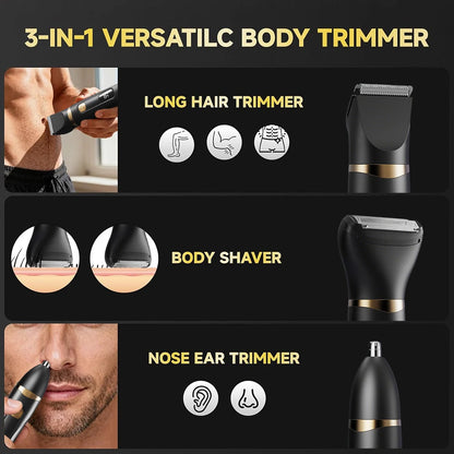 Electic Shaver for Men USB Rechargeable Beard Shaving Machine Waterproof Portable 3in1 Facial Electic Hair Nose Trimmer for Male
