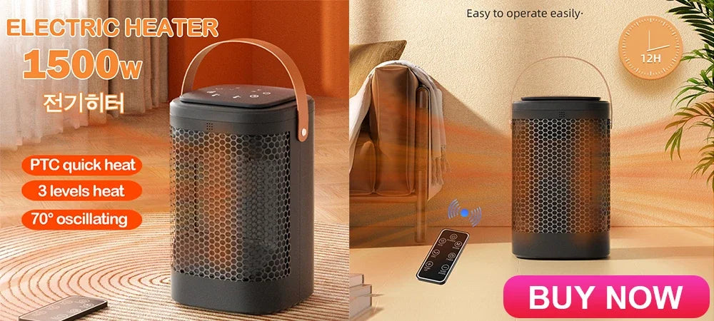 Portable Heater Electric Fan Heater Mini Radiator Desktop Warmer Machine For Winter PTC Ceramic Heating For Home Bedroom Office