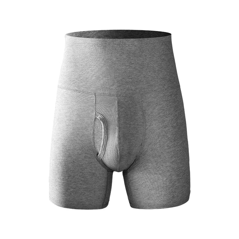 Men's underwear Men's cotton high waist belly large size lengthening anti-wear leg plus fat warm sports boxer shorts
