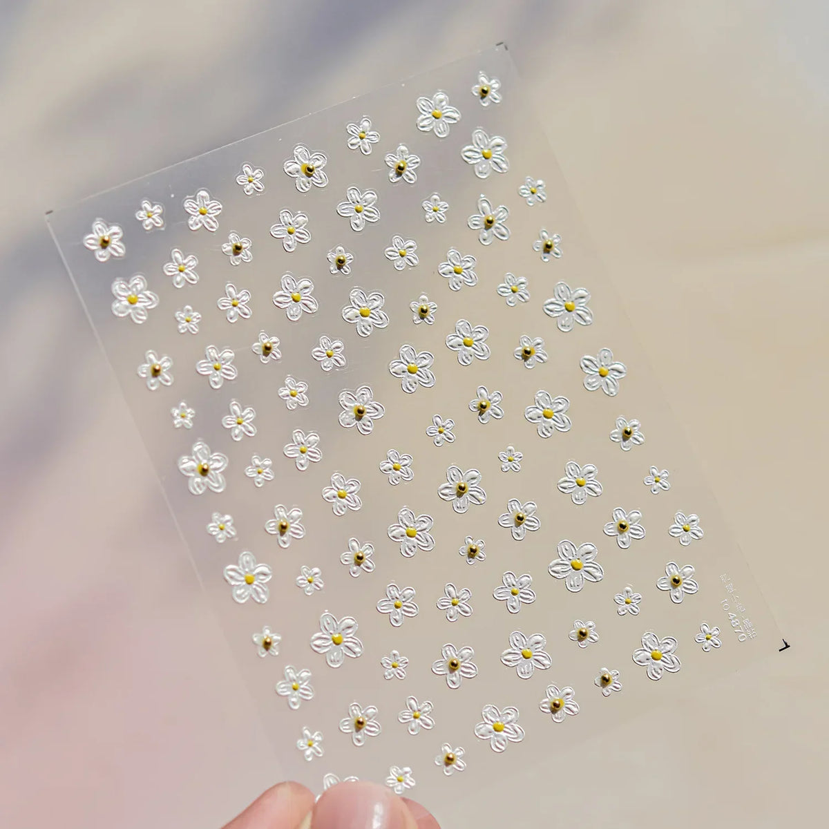 White Flower Petal Cherry Blossom Peach Blossom Falling Petal Floral Gradient 5D Self Adhesive Nail Art Sticker Manicure Decals
