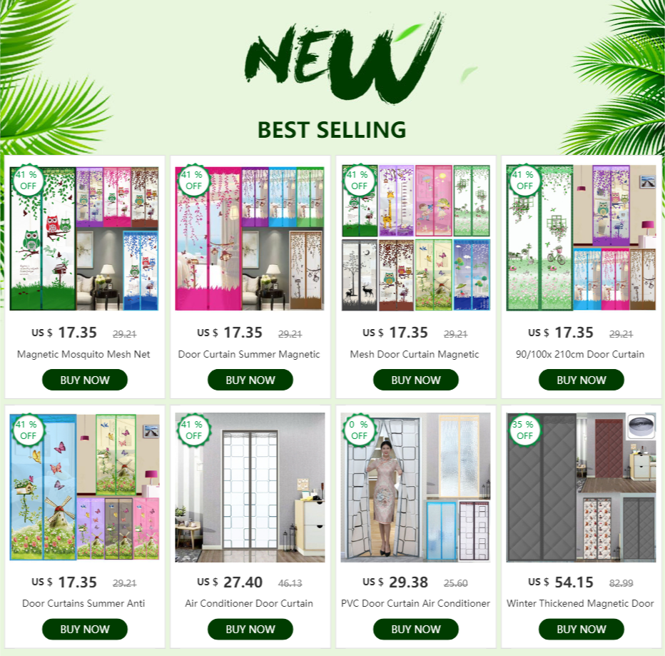 Mesh Door Curtain Magnetic Curtains Hands-free Anti Mosquito Insect Fly Bug Curtain Net Automatic Closing Window Screen Kitchen