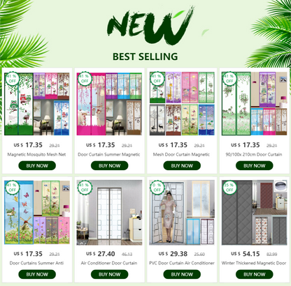 Mesh Door Curtain Magnetic Curtains Hands-free Anti Mosquito Insect Fly Bug Curtain Net Automatic Closing Window Screen Kitchen