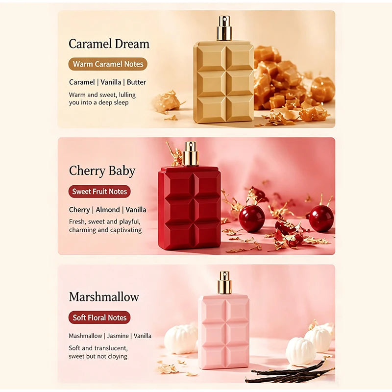 Sweet Chocolate Unisex Perfume 100ml Sweet Fragrance Long-lasting Scent Body Spray Creative Design Must-have For Daily Commutes