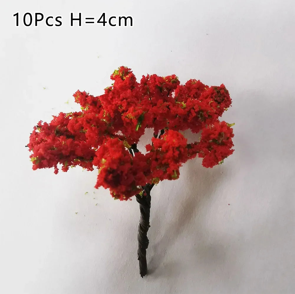 20/70pcs Plastic Model Train Artificial Miniature Tree Scenery Railroad Decoration Building Landscape Accessories Toys for Kids