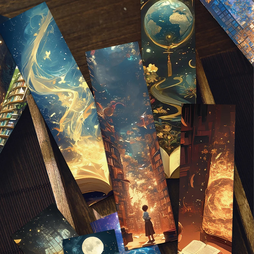 30PCS Fantasy Mystery Wizarding World Advanced Reading Bookmark Pages Books Labeled Aesthetic Bookmark Stationary Supplies