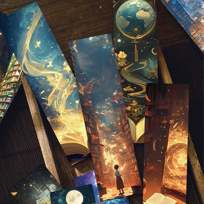 30PCS Fantasy Mystery Wizarding World Advanced Reading Bookmark Pages Books Labeled Aesthetic Bookmark Stationary Supplies