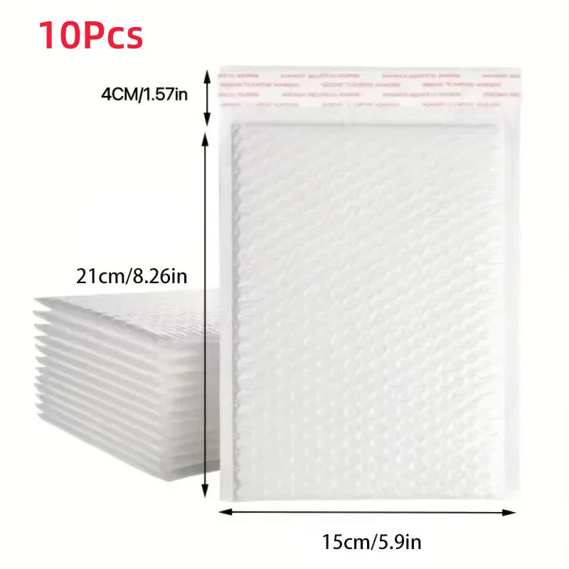 10/50pcs Composite Pearlescent Film Bubble Bag White Garment Packaging Express Bag Thickened Envelope Foam Waterproof Bubble Bag