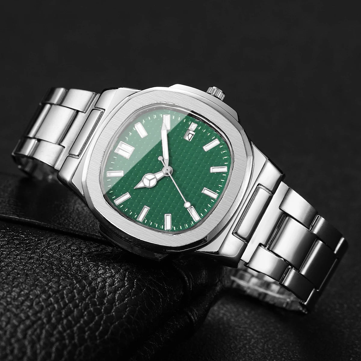 Luxury Square Men Business Watches Simple Calendar Quartz Watch for Mens Clock Reloj Hombre（Without Box）