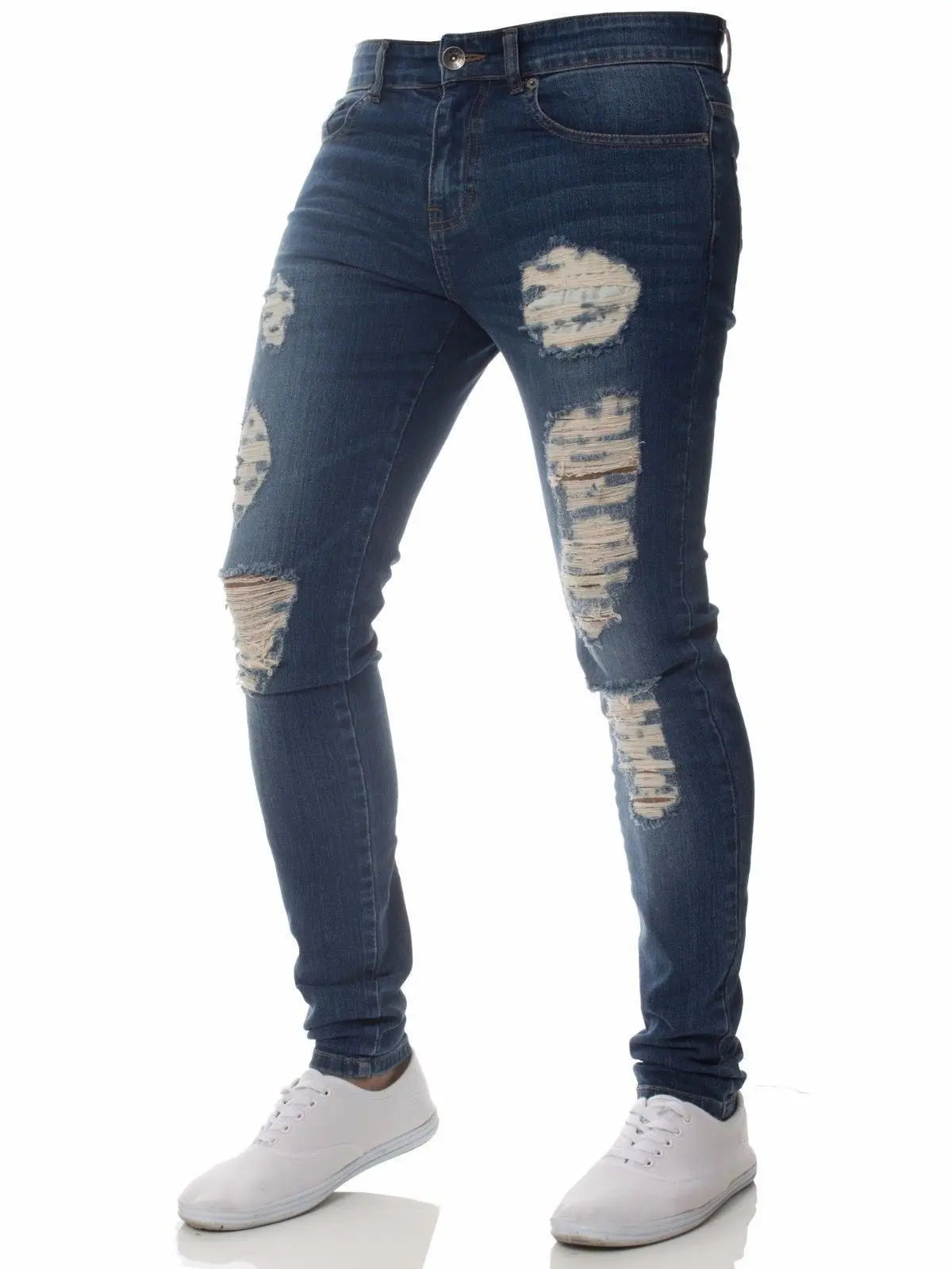 2024 Men Jeans Solid Pockets Stretch Denim Straight Pants Spring Summer Business Casual Trousers Daily Streetwear Men's Clothing