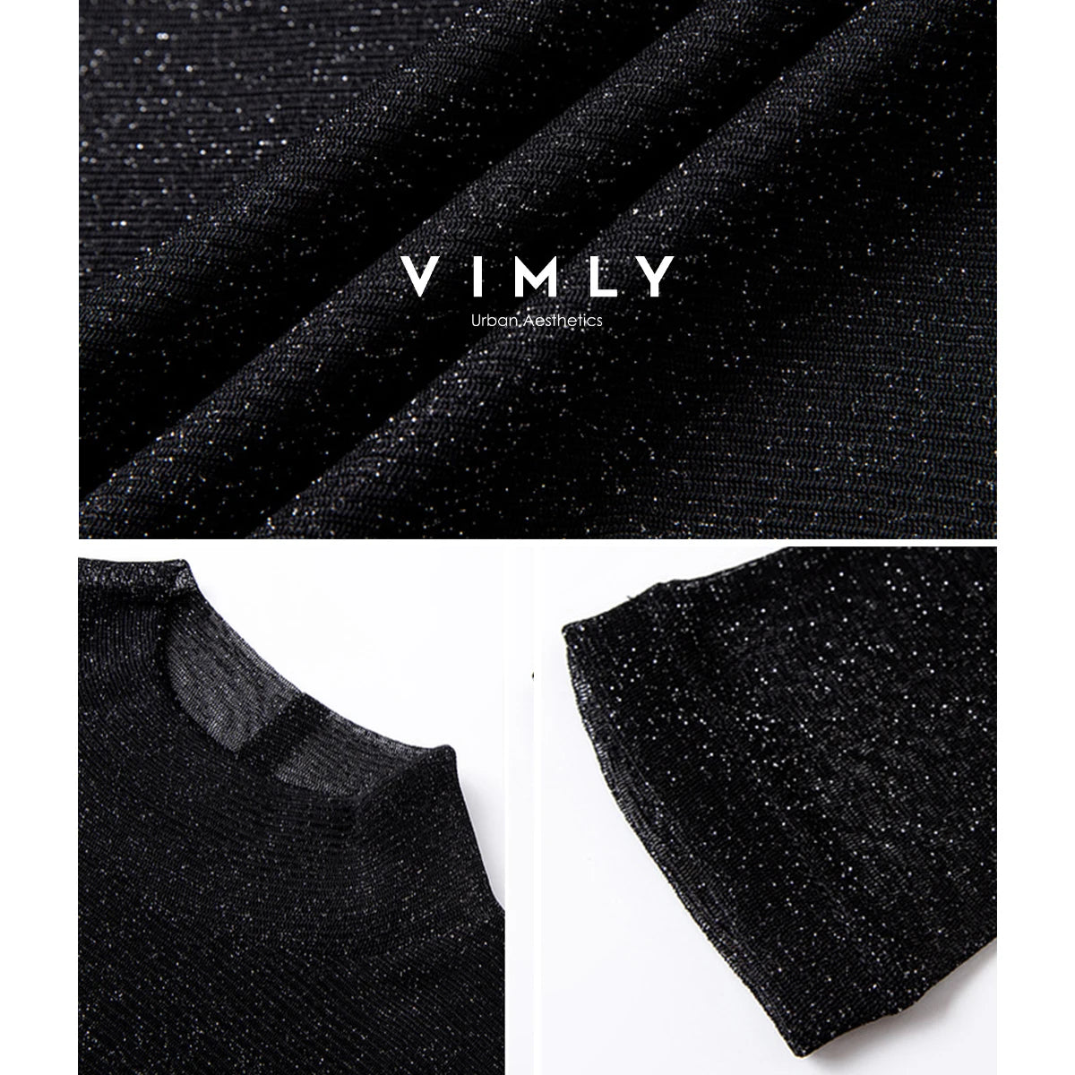 VIMLY Woman Knitting Sweater Slim Autumn 2026 Casual Female Long Sleeve Sweater Stand Neck Strecth Pullover Ladies Tops A2528