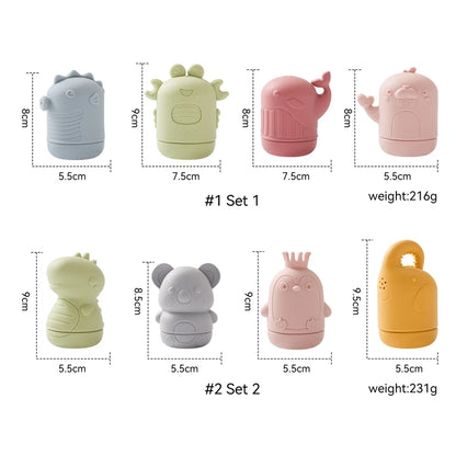 Baby Bath Toys Animal Silicone Cartoon Astronauts Play With Water Toys No BPA Swim Bathroom Baby Silicone Sprinkler Bathtub Toy