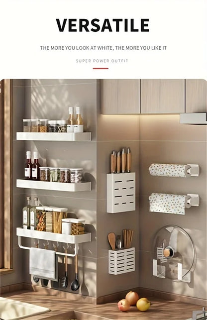 30-50Cm Kitchen Seasonings Rack Pepper Wall-Mounted Hook Cabinet Storage Spatula Tool Storage Kitchen Accessories