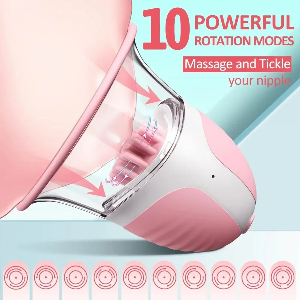 Breast Enhancement Sucking Vibrator Rotating Vacuum Pump Bra Sucker AV Breast Massager Female Nipple Stimulation Masturbator