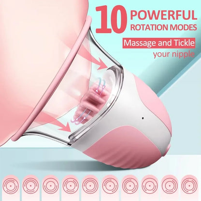 Breast Enhancement Sucking Vibrator Rotating Vacuum Pump Bra Sucker AV Breast Massager Female Nipple Stimulation Masturbator