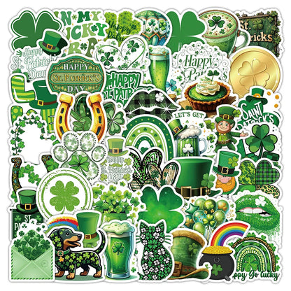 50/100PCS St. Patrick's Day Graffiti Stickers Decorative Water Cups Car Stationery Reward Stickers