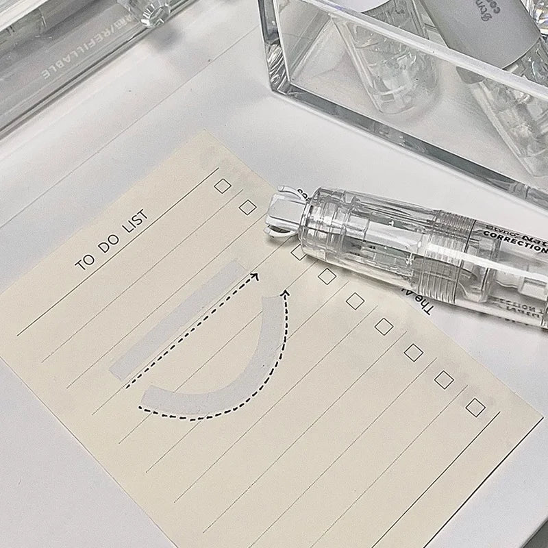 1pcs Creative Large-capacity Transparent Correction Tape Portable Replaceable Core Correction Tape Office Stationery Supplies