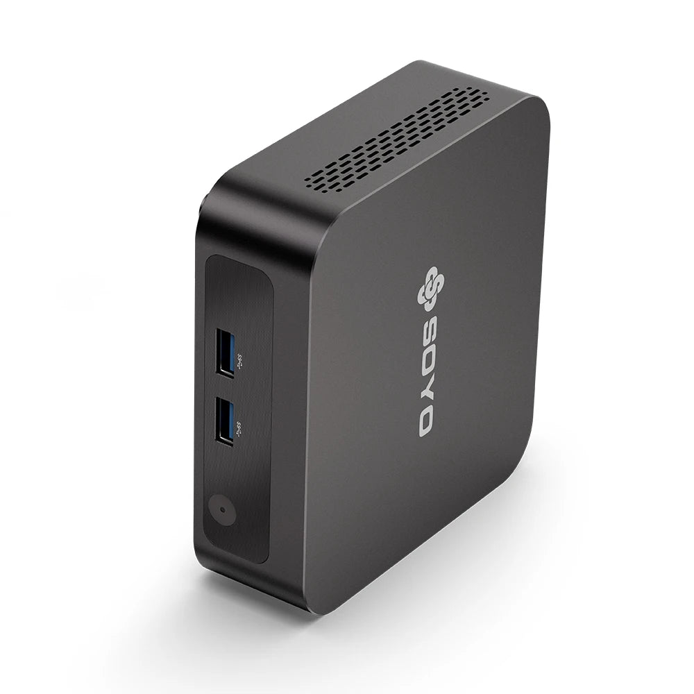 SOYO Y5 Plus Mini PC Intel Core i7 4th Gen CPU with Windows 11 Pro, 8GB RAM, 128GB M.2 SSD, Supports Dual 4K Displays via USB-C, Ideal for Office and Business