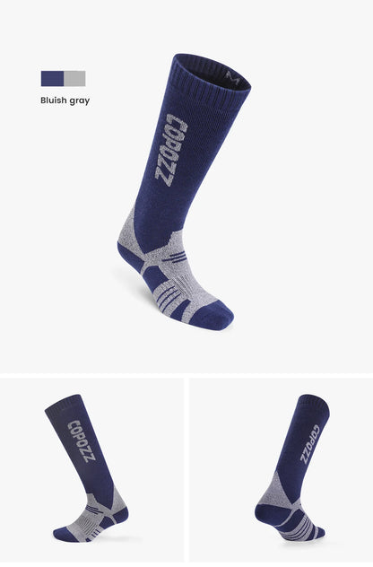 COPOZZ Winter Men Women Thermal Ski Socks Warm Wool Cycling Soccer Snowboard Socks Thickened High Tube Moisture Absorption Socks