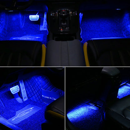 Neon Dual Control LED Car Interior Ambient Foot Light with USB Wireless Remote Music APP Control Auto Atmosphere Decorative Lamp