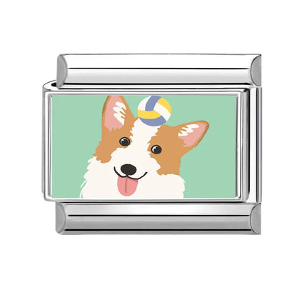 Y2K Cute Funny Sofa Cats Dogs Italian Charm Fit 9mm Stainless Steel Women DIY Bracelet Drop Shipping Fashion Jewelry Wholesale