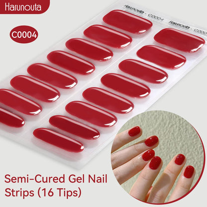 Gradient Auroras Semi Cured Gel Nail Strips Sparkly Shinning DIY Gel Polish Stickers for Nails Works with UV/LED Nail Lamps