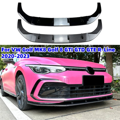 Maxton Style Front Bumper Lip Spoiler For VW Golf MK8 Golf 8 GTI GTD GTE R-Line 2020-2023 Diffuser Splitter Chin Trims Protector