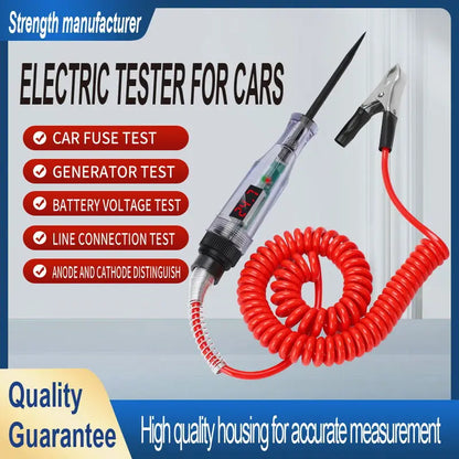 6V 12V 24V DC Car Truck Voltage Circuit Tester Digital Display Long Probe Pen Light Bulb Automobile Diagnostic Tools Auto Repair