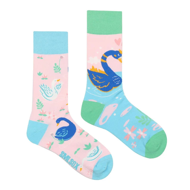 1 Pair Man Women Sock Original AB Tide Socks Colorful Cat Dog Koala Cow Cotton Socks Four Seasons Unisex Socks for Birthday Gift