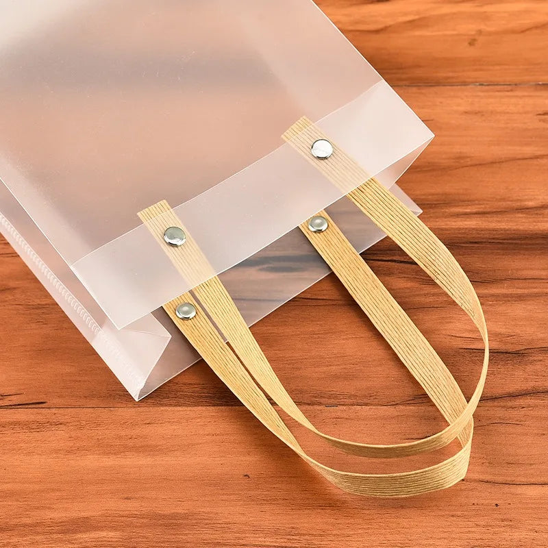 10PCS Holiday Gift Bag Eco-friendly Companion Gift Candy Bag Holiday Gift Birthday Gift Bag Anniversaries，Frosted Tote Bag