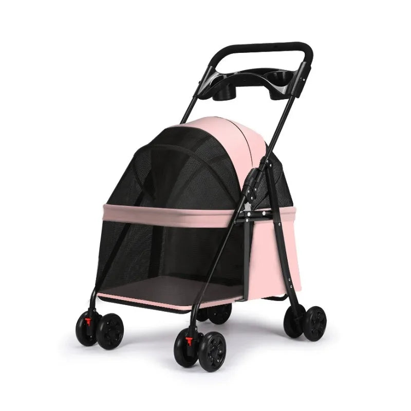 Foldable Lightweight Pet Stroller Dog Cat Small Dogs Puppy Travel Portable Mesh Ventilated Easy Fold Wheels Dog Stroller