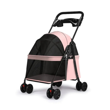 Foldable Lightweight Pet Stroller Dog Cat Small Dogs Puppy Travel Portable Mesh Ventilated Easy Fold Wheels Dog Stroller