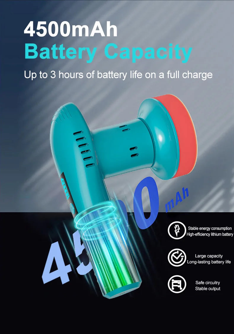 EAFC Car Polisher Handheld Wireless Polisher Car Polishing Waxing Sanding Machine Power Tool for Car Body Cleaning Waxing Repair