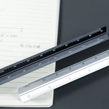15cm Aluminum Triangular Scale Ruler - Student Architectural Measuring Tool for Drawing & Engineering