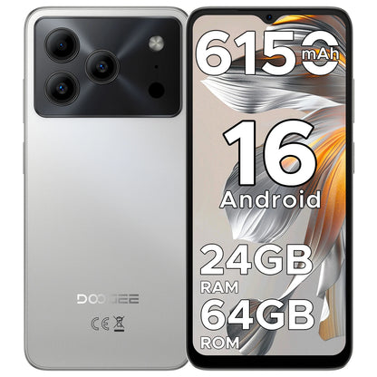 DOOGEE Note 56 VIP Edition Android 16 Smartphone 6150mAh Battery 24GB RAM (3+21) 64GB ROM 8.45mm Ultra Slim 90HZ mobilephones