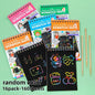 Magic Scratch Art Notebook for Kids DIY Rainbow Drawing Pad Book No-Mess Art Classroom Craft Activity Birthday Favor Gift Set