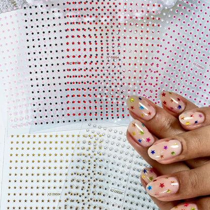 8Pcs/Set 3D Mix Colors Y2K Stars Nails Stickers 8*10cm Five-pointed Star Nail Decals Self-Adhesive Starlight DIY Nail Supplies 1