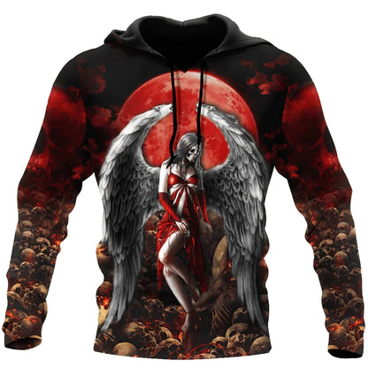 Dark  Red Skull Tattoo 3D All Over Printed Men's Hoodie & Sweatshirt Spring and  Autumn Unisex  Hoodies Casual Sportswear
