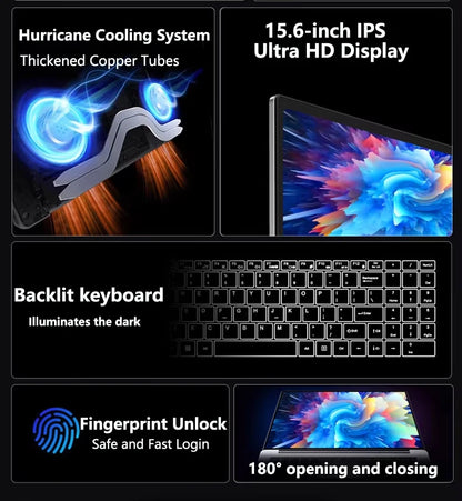 LENO 15.6" Laptop 32GB 2TB Windows 11 Intel Core i9-9900 Gaming Computer PC  Gamer office Ultra Slim Fingerprint UnIock Notebook