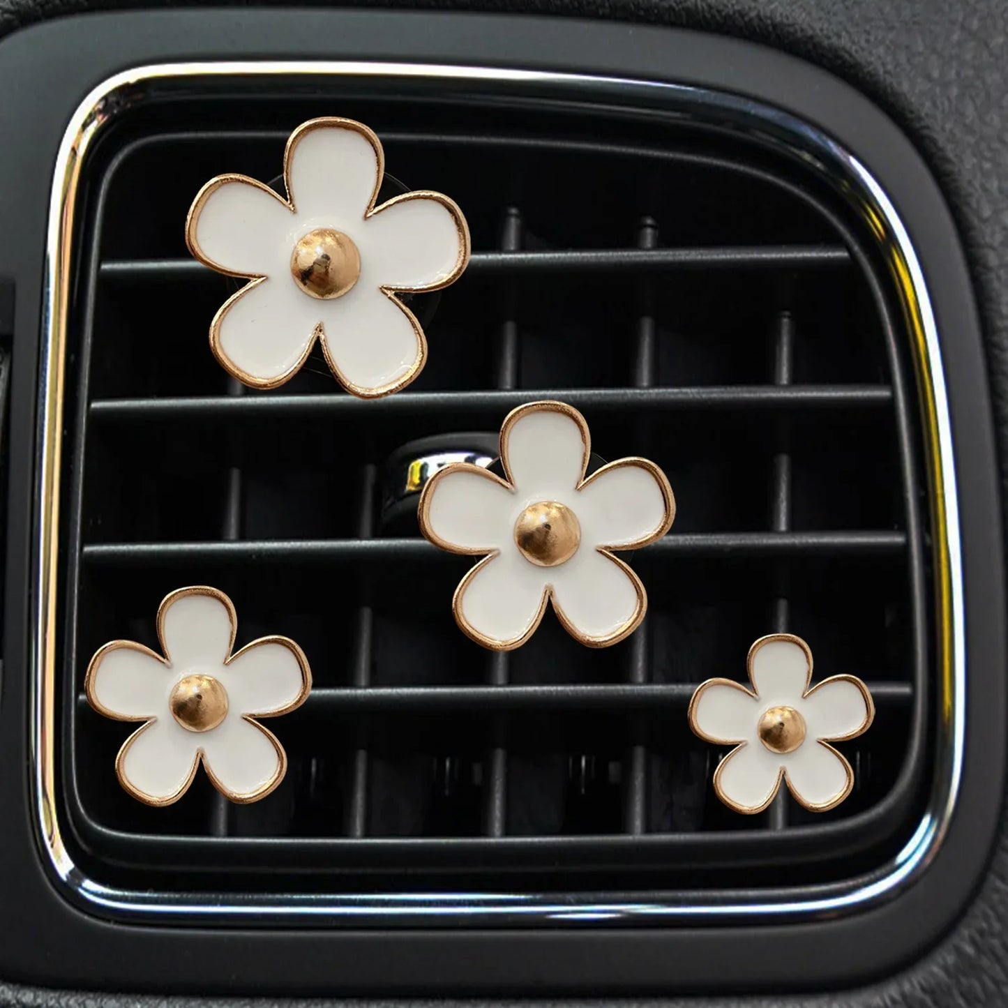 4PCs Flower Car Outlet Vent Perfume Clips Air Freshener Diffuser Conditioning Aromatherapy Perfume Clip Car Interior Decoration