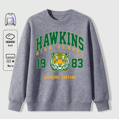 Hawkins 1983 Mighty Tiger Pullover For Men Autumn Oversize Long Sleeve Casual All-Match Clothing Unisex O-Neck Fashion Retro Top