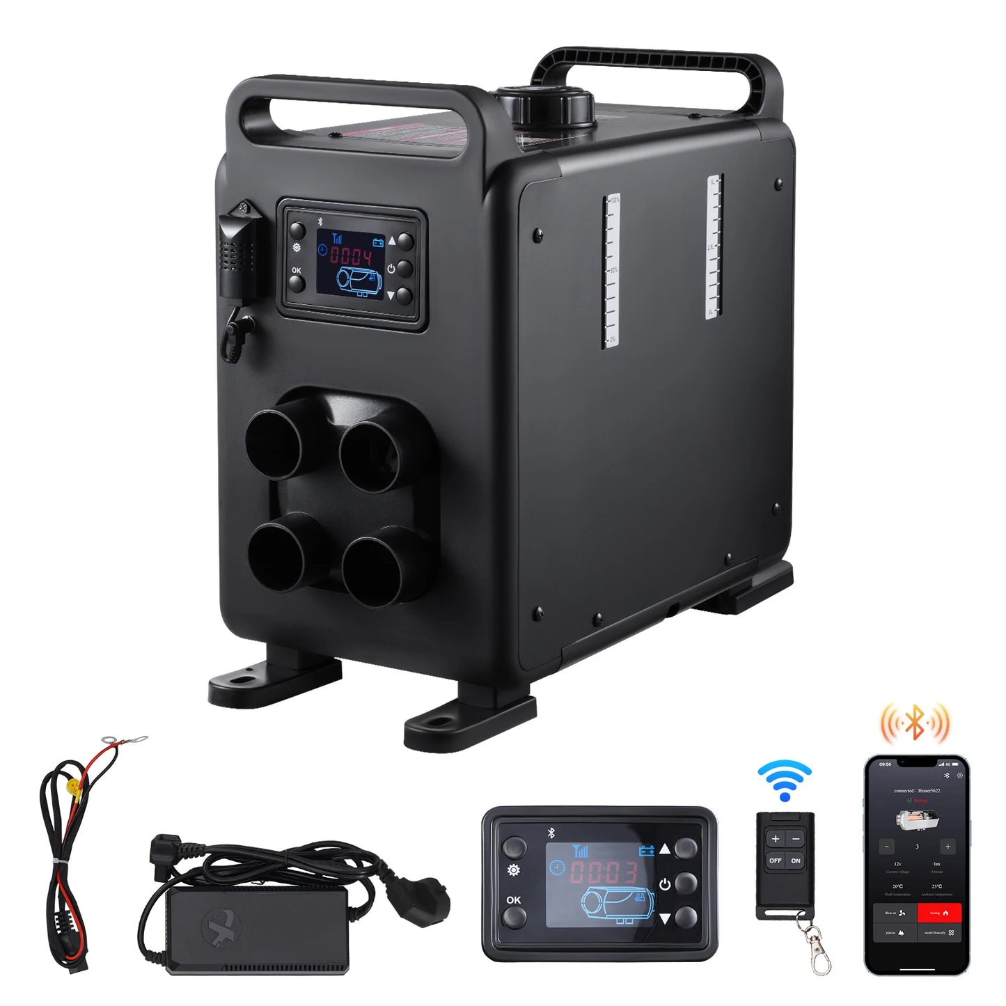 SucceBuy 8KW Diesel Heater 12/24V All in One Diesel Air Heater with Bluetooth CO Alarm Portable Car Heater for Vehicles & Garage