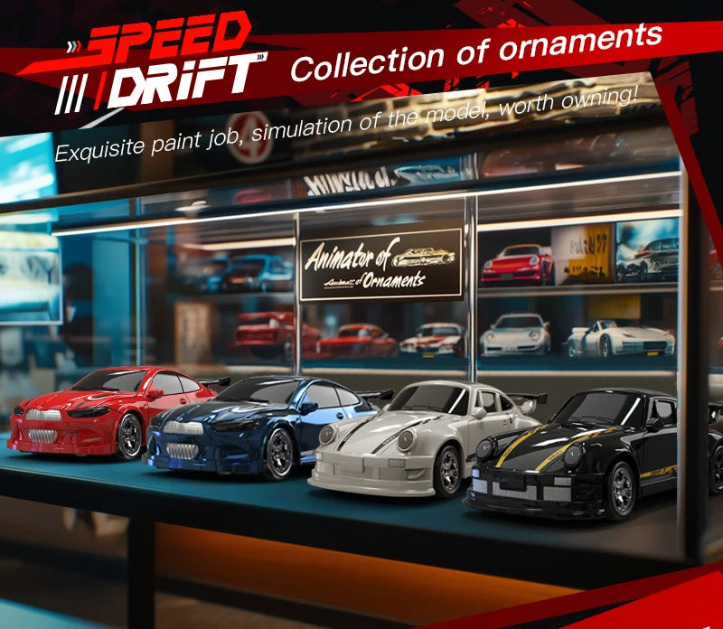 KF20 1/64 High Speed Drift RC Car 2.4G 4WD Remote Control Desktop Mini GTR Racing Model Cars for Boys Kids Toy Gift