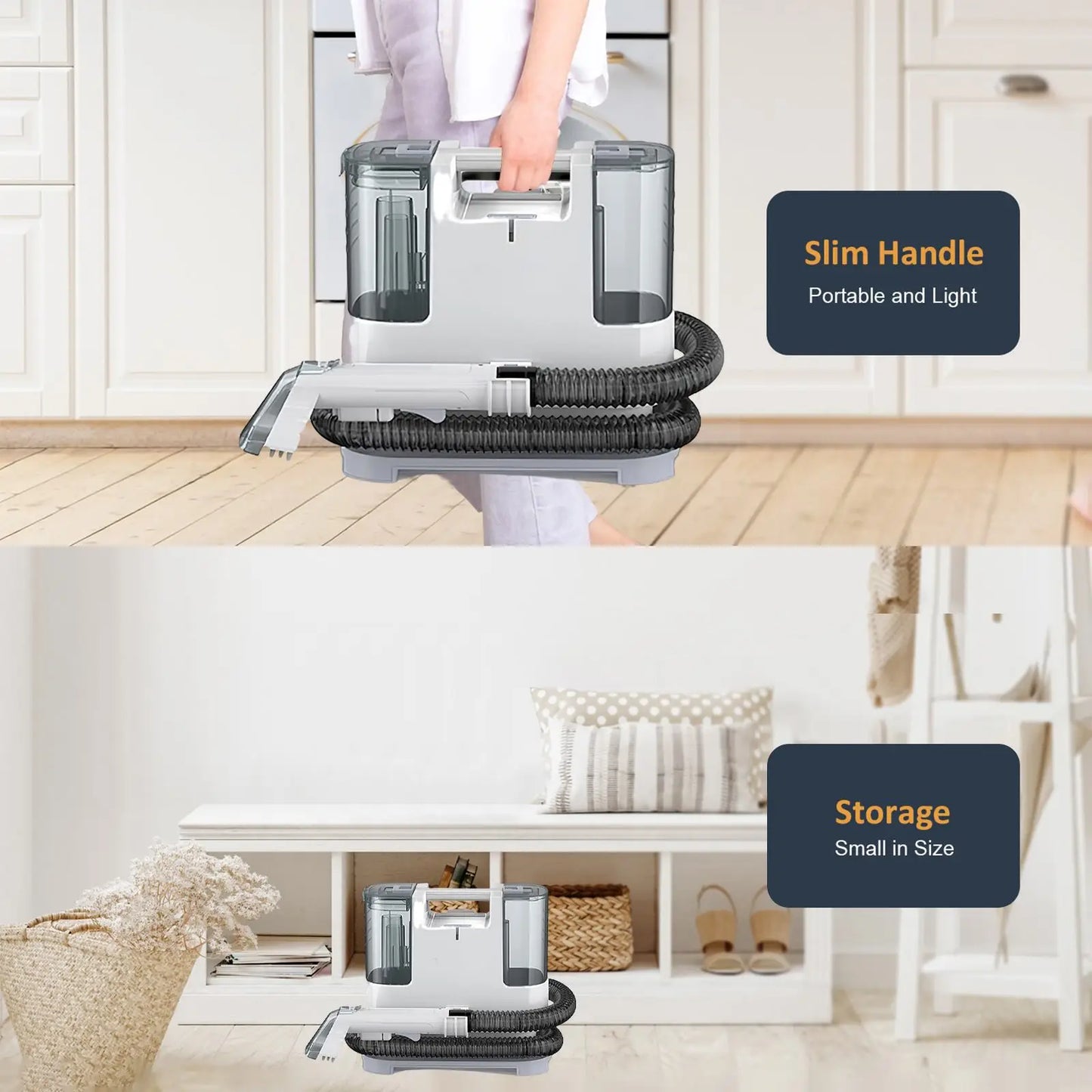 Spot Cleaner 400W-750W 9/15KPa Handheld Carpet Cleaner for Sofa Curtain Spray Suction Integrated Machine Household Clean Machine