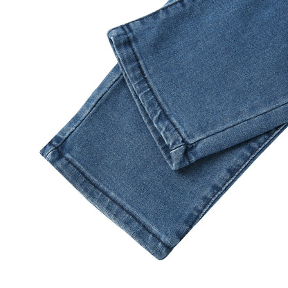 2025 New Men Slim Biker Ripped Long Denim Trousers Skinny Jeans Side Straps Zips Male Jogging Pants Destroyed Stretchy Pants