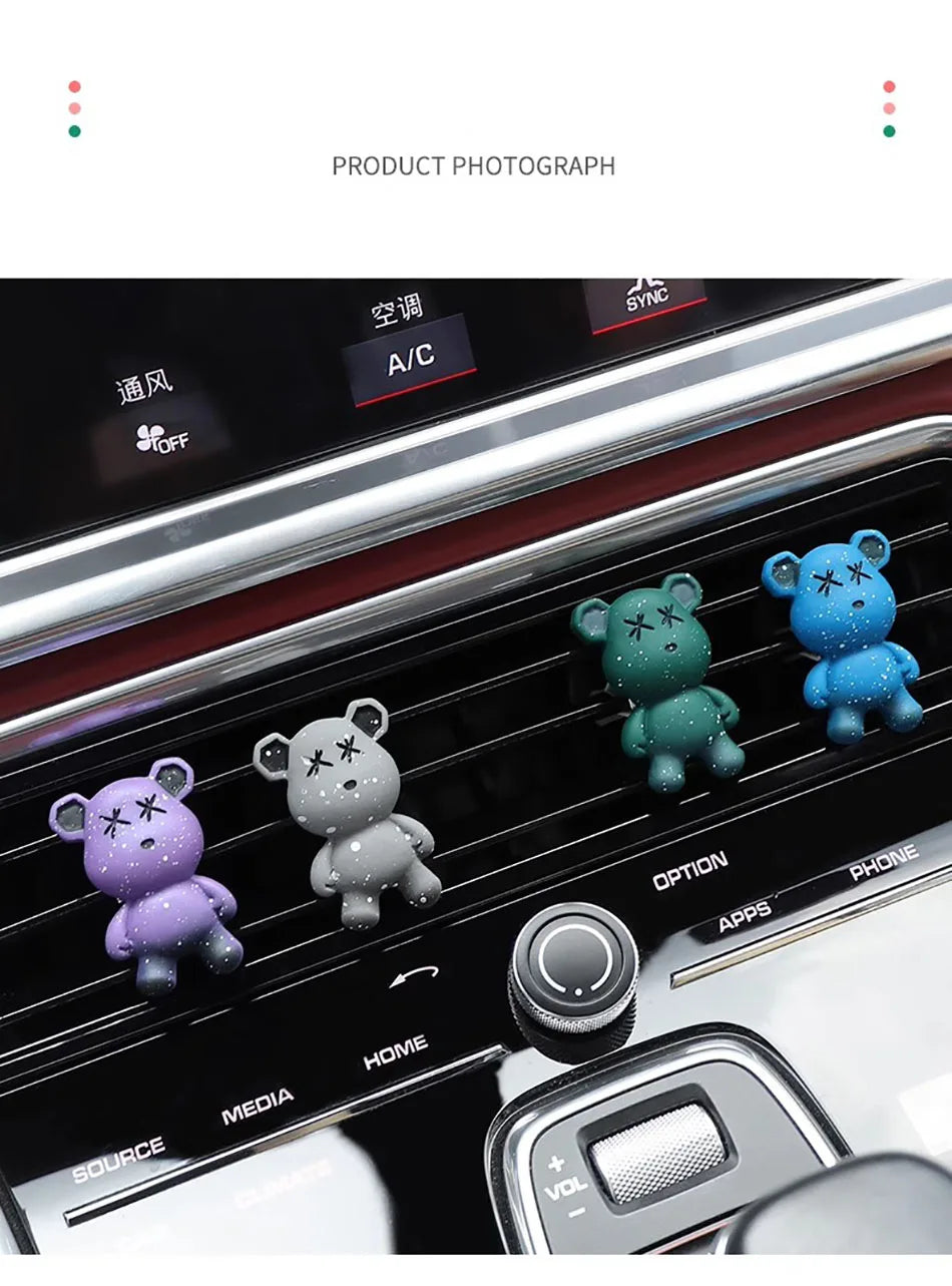 Bear Car Air Freshener Outlet Vent Perfume Clips Fragrance Conditioning Aromatherapy Perfume Clip Car Interior Decoration