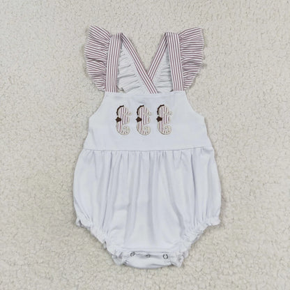 Wholesale Baby Girl Newborn Birthday Balloons Romper Bubble Embroidery Pink Plaid Bows Jumpsuit Kids Toddler Summer Clothes
